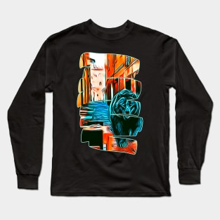 The grizzly bear in the city Long Sleeve T-Shirt